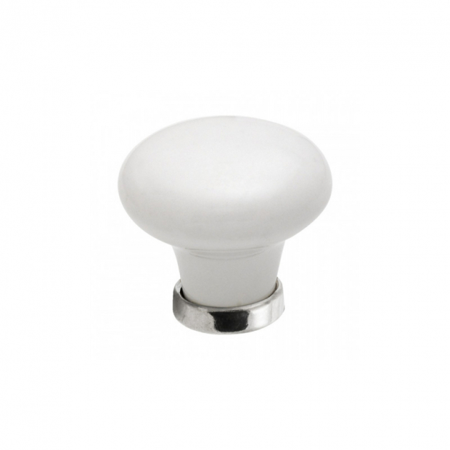 Knob 24136 - 30mm - White/Nickel Plated in the group Products / Knobs at Beslag Design i Båstad Aktiebolag (39631-11)