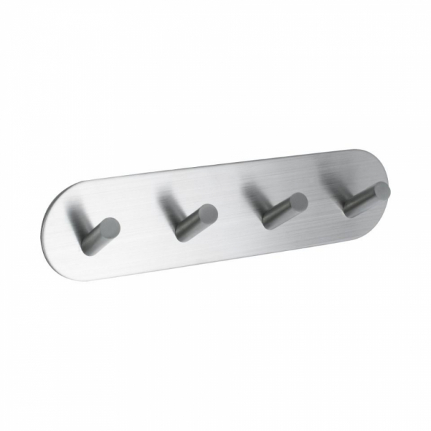 Base 100 - 4 Hook - Brushed stainless steel in the group Products / Bathroom Accessories / Bathroom Hooks at Beslag Design i Båstad Aktiebolag (60511-21)